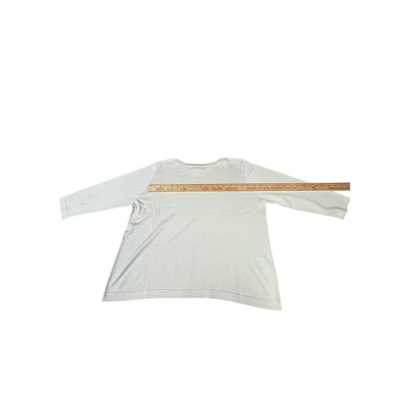 "Coldwater Creek" Silk Blend Cream Sweater SZ 1X Closet Staple Minimalist Mom - Picture 8 of 8